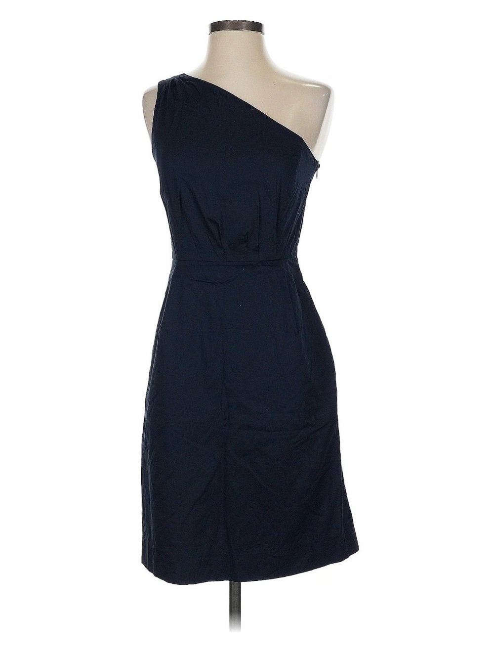 J. Crew One-Shoulder Navy Dress